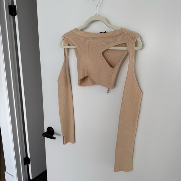 PrettyLittleThing Cut Out Sweater Dress Set oatmeal beige - Picture 3 of 4